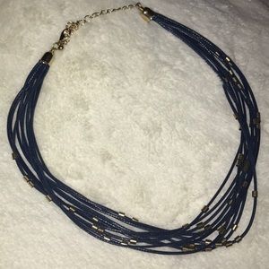 Beautiful navy blue and gold necklace